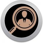 icono de lupa señalando a una persona en representación de que se puede tener el control y dar acceso por personas