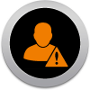 IconoRiesgo-Opt Icono de una una persona con un signo de admiración al lado en representación de falta de control